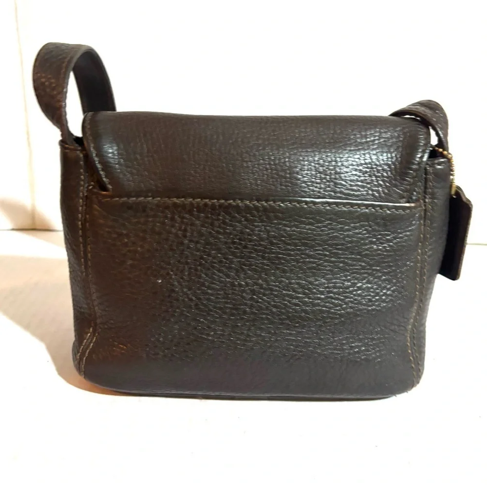 Coach vintage black leather crossbody handbag
